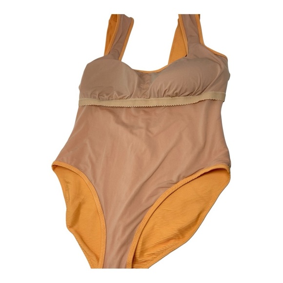 J Crew Clementine Rib Square Neck 1 Piece Swimsuit Modest Lined Removable Pad 16 - Picture 5 of 13